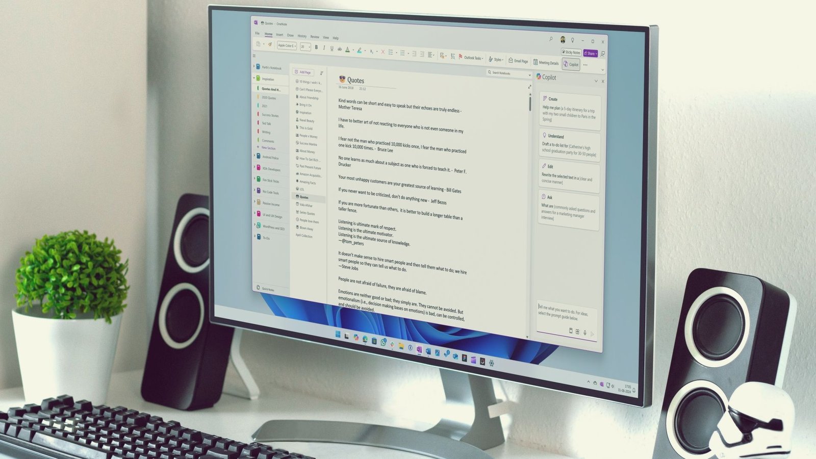 how to use Copilot in OneNote