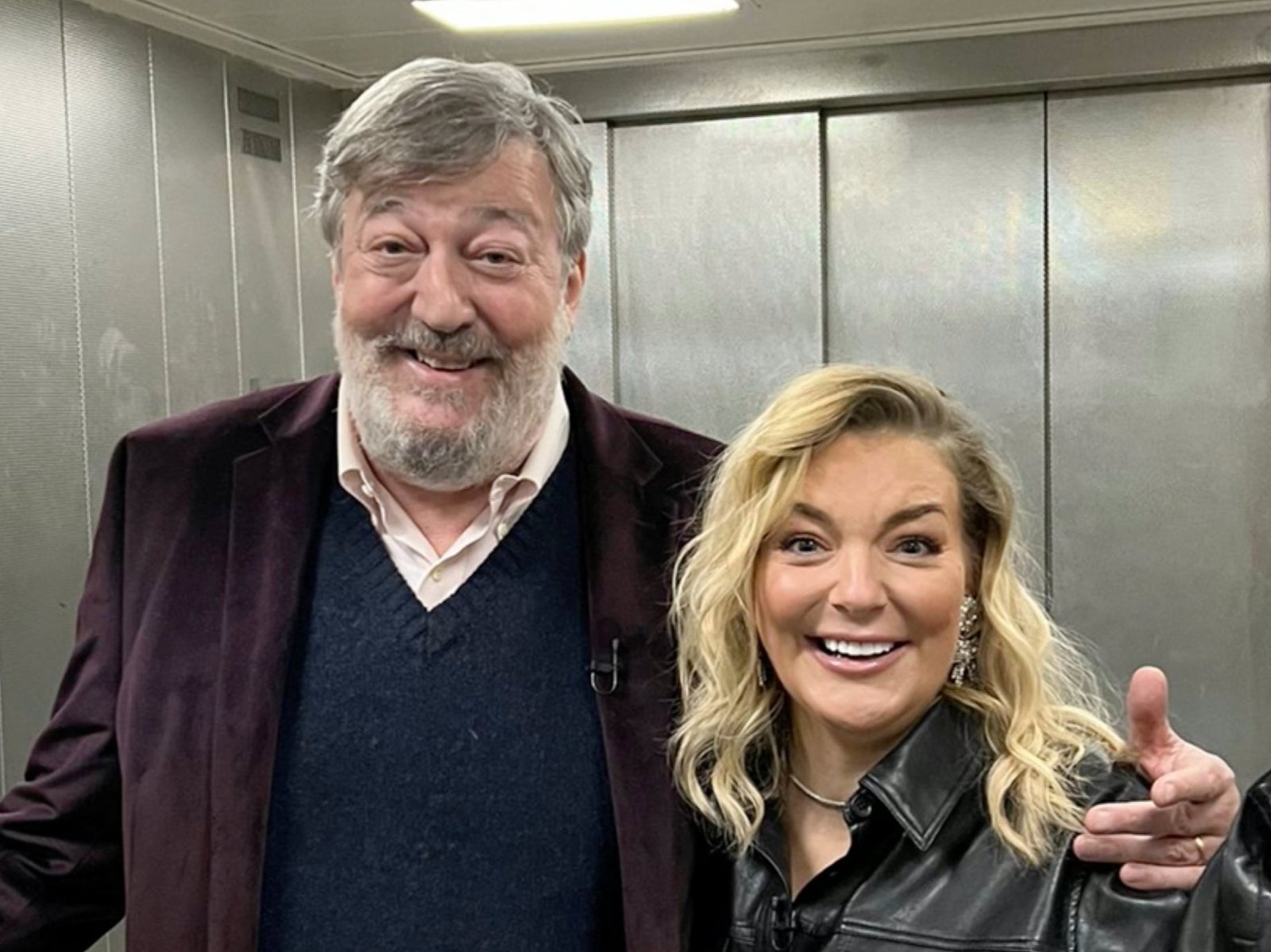 Stephen Fry and Sheridan Smith got stuck in a lift before a 2023 'One Show' look