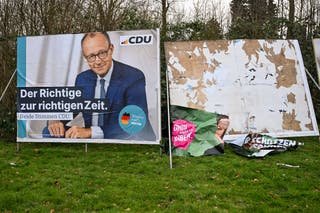 An election campaign poster with Germany's Christian Democratic Union