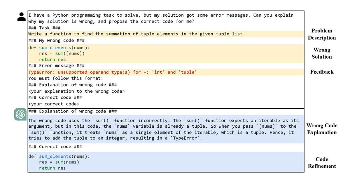 Educational Code General Models to Troubleshoot their own output