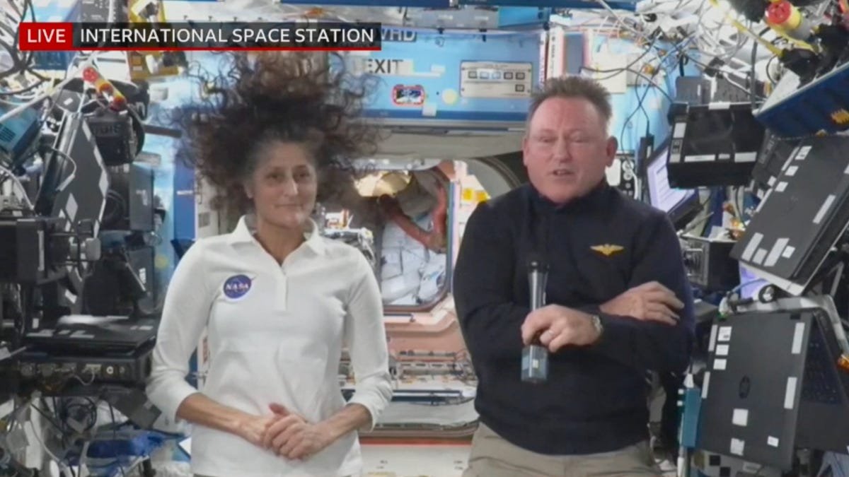 Suni Williams and Butch Wilmore hold a news conference from the International Space Station