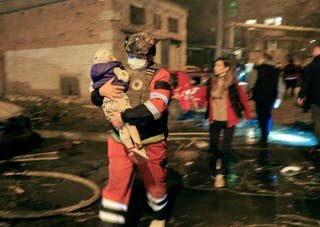 Four people were killed in the attack on Kharkiv and dozens were injured