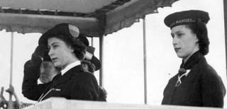 Princess Elizabeth, in her uniform by Sea Ranger, and Princess Margaret (right) by Girl Guides March after the year in 1946 a year from Ve Day (Pa)