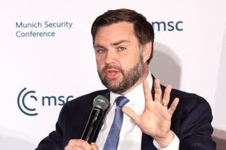 US Vice President JD Vance participates in a discussion at a Munich Security Conference -Event in Washington DC