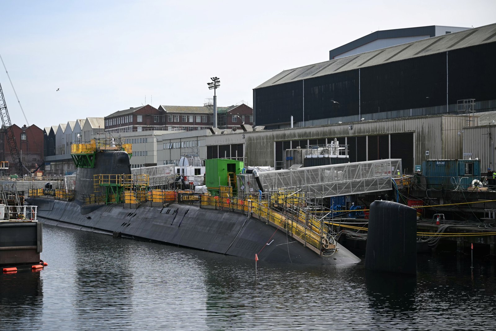 HMS Agamemnon Nuclear Submarine Set rooted at BAE Systems Factory in Barrow-in-Furness