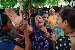 Daksha Patni mourns his relative Akash Patni, 14 who died in the aircraft accident