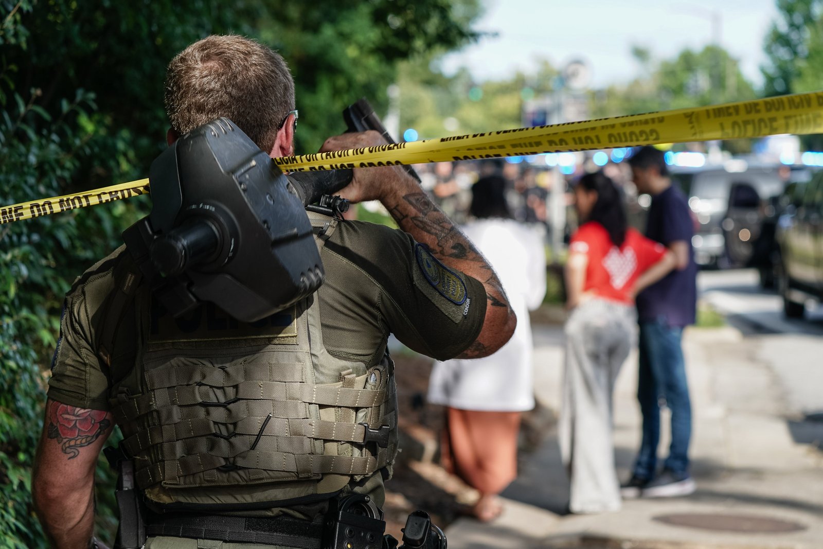 A police officer was critically wounded during the shooting