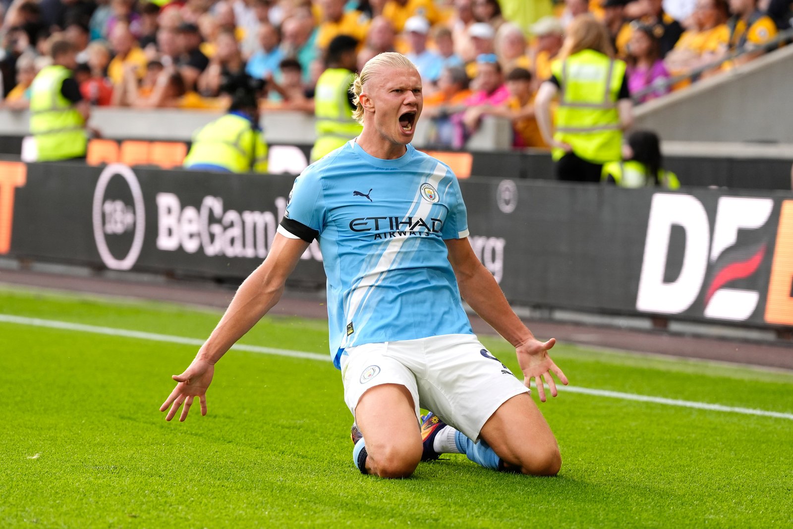 Erling Haaland scores twice for man city as they sweep wolves aside