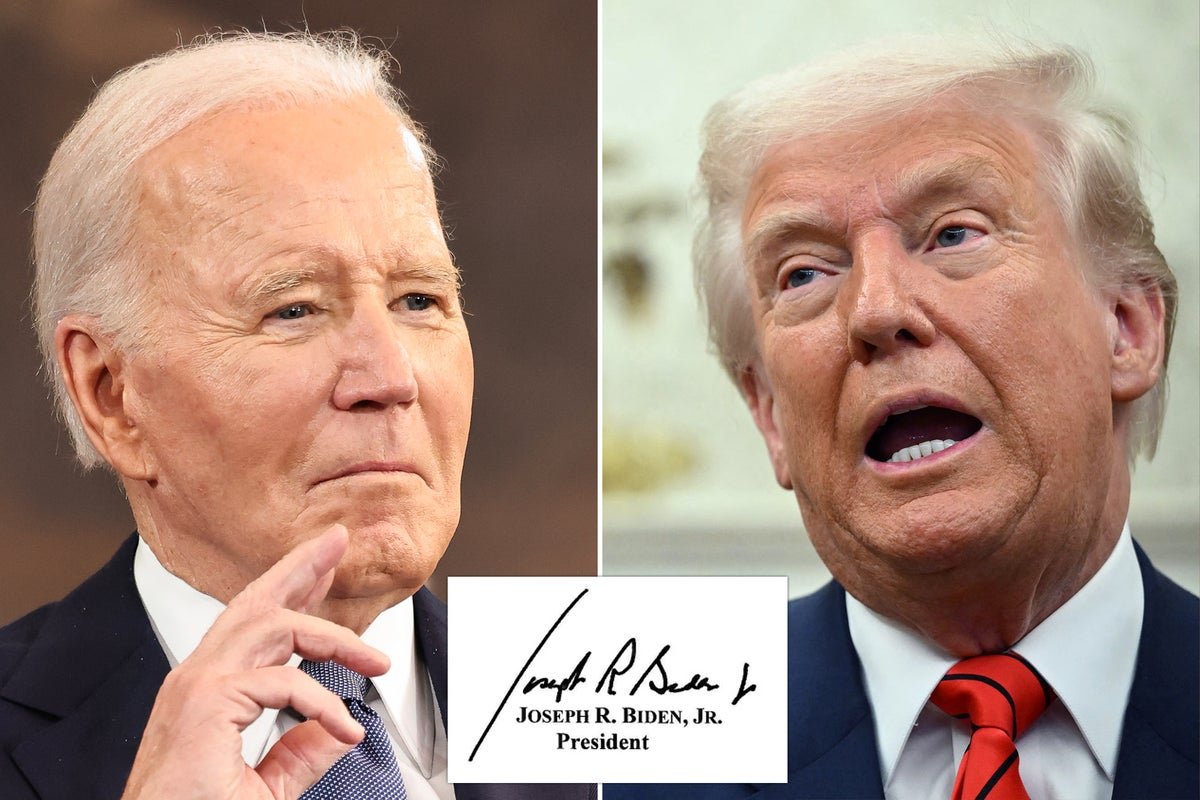 Trump reveals 'Autopen Biden' Portrait hanging on the White House Facade Wall of Fame between his 47 and 45 photos