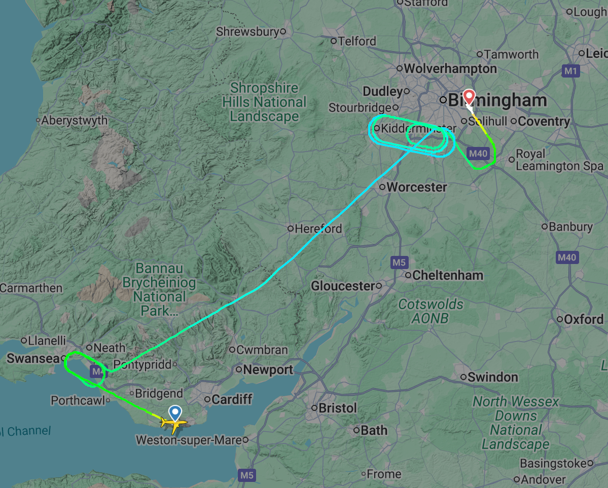 Flight circled before landing where it was greeted by relief services