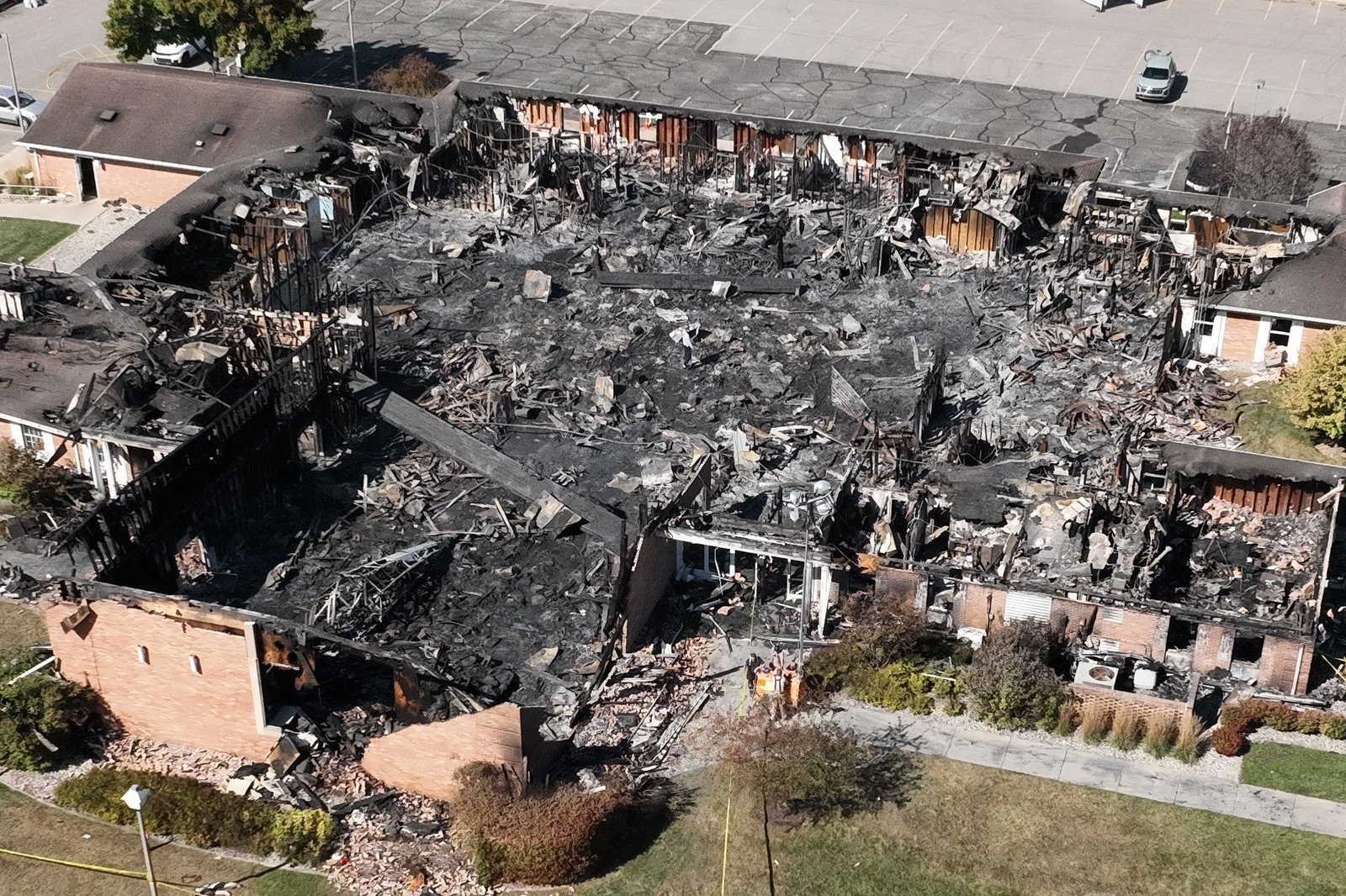 The Church of Jesus Christ of the last days of the last days of Grand Blanc, Michigan was largely reduced to rubble in the wake of a mass shooting Sunday