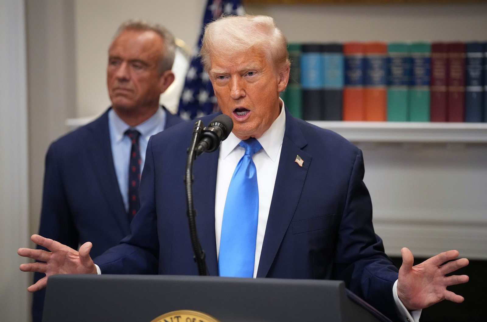 At a press conference on Monday, Trump repeatedly urged pregnant women: 'Don't take tylenol'